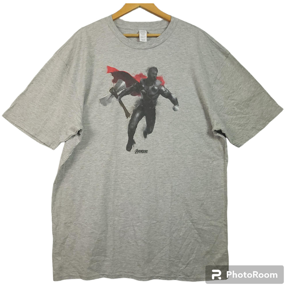 Marvel Avengers: Endgame Thor Graphic T-Shirt XXLT Gray Superhero Graphic Tee